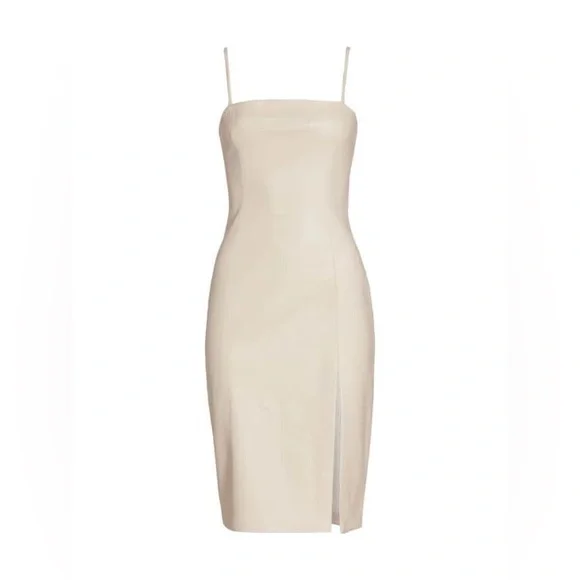 Susana Monaco | Dresses | Nwt Susana Monaco Faux Leather Blanched Almond  Sleeveless Midi Dress Sz Small | Poshmark